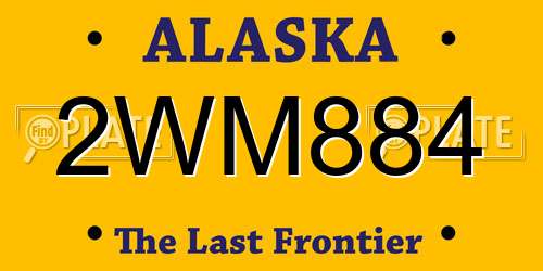 2WM884 Alaska License Plate