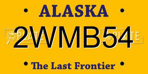 2WMB54 Alaska License Plate