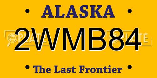 2WMB84 Alaska License Plate