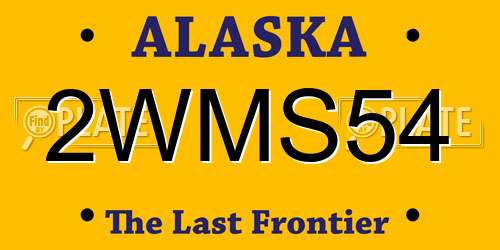 2WMS54 Alaska License Plate