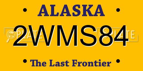 2WMS84 Alaska License Plate