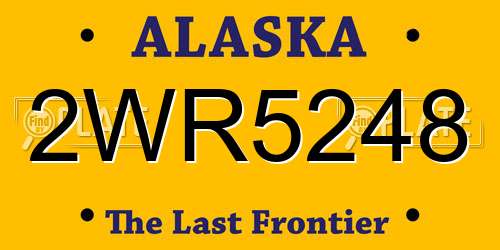 2WR5248 Alaska License Plate