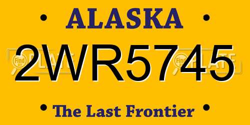 2WR5745 Alaska License Plate