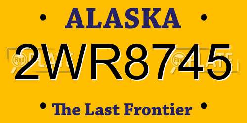 2WR8745 Alaska License Plate
