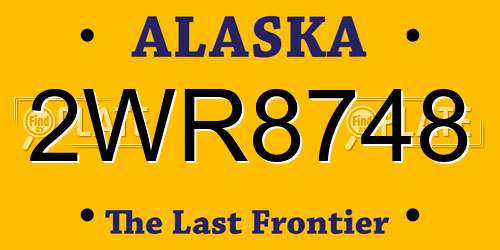 2WR8748 Alaska License Plate
