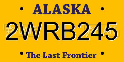 2WRB245 Alaska License Plate