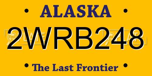 2WRB248 Alaska License Plate