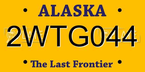2WTG044 Alaska License Plate
