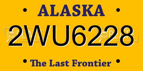 2WU6228 Alaska License Plate