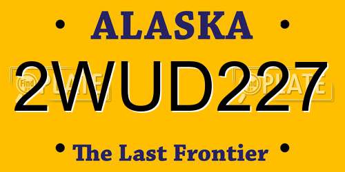 2WUD227 Alaska License Plate