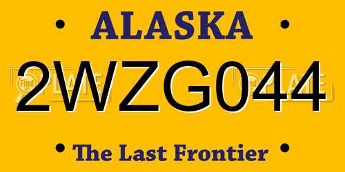 2WZG044 Alaska License Plate