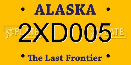 2XD005 Alaska License Plate