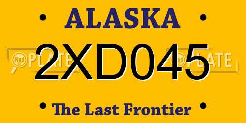 2XD045 Alaska License Plate
