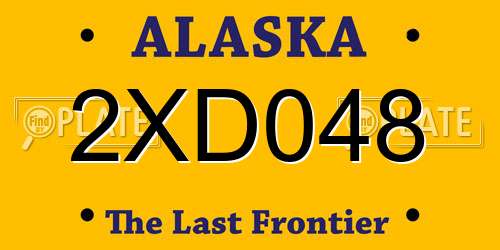 2XD048 Alaska License Plate