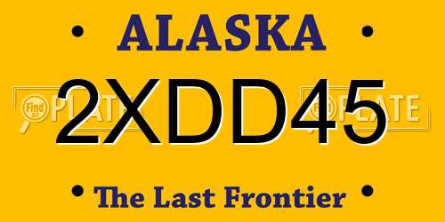 2XDD45 Alaska License Plate