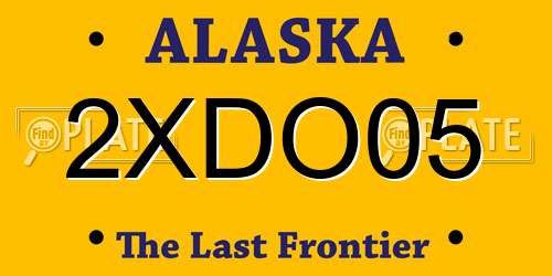 2XDO05 Alaska License Plate