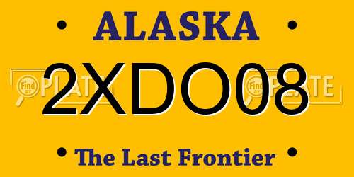 2XDO08 Alaska License Plate