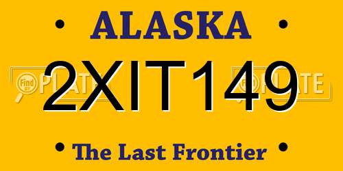 2XIT149 Alaska License Plate