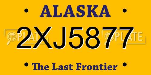 2XJ5877 Alaska License Plate