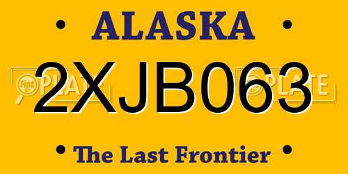 2XJB063 Alaska License Plate