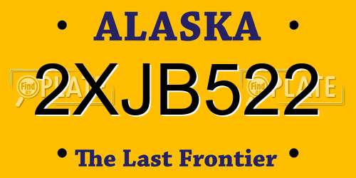 2XJB522 Alaska License Plate
