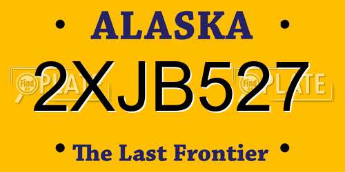 2XJB527 Alaska License Plate