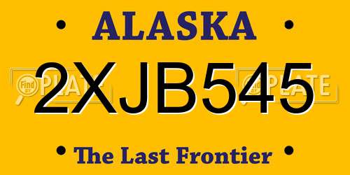 2XJB545 Alaska License Plate