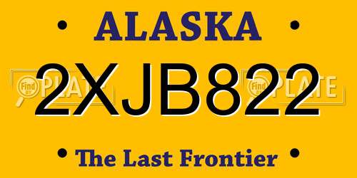 2XJB822 Alaska License Plate