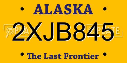 2XJB845 Alaska License Plate