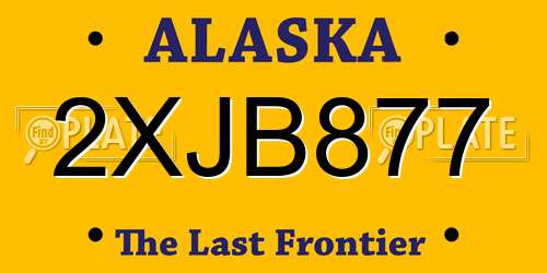 2XJB877 Alaska License Plate
