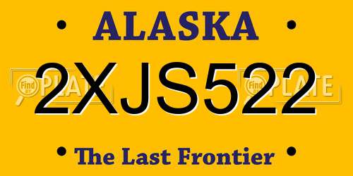 2XJS522 Alaska License Plate