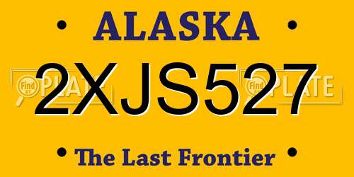 2XJS527 Alaska License Plate