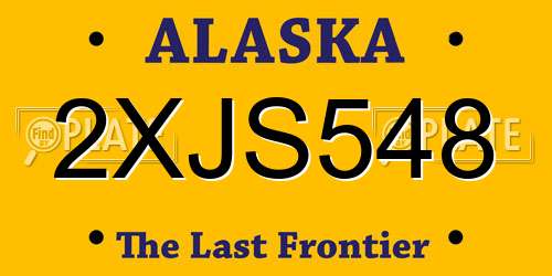 2XJS548 Alaska License Plate