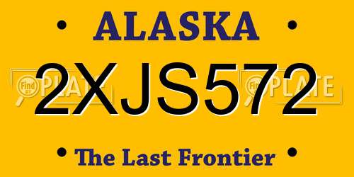 2XJS572 Alaska License Plate