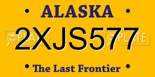 2XJS577 Alaska License Plate