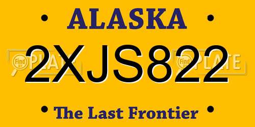 2XJS822 Alaska License Plate