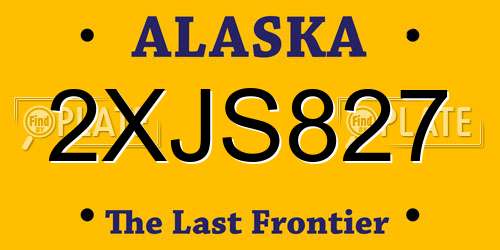 2XJS827 Alaska License Plate