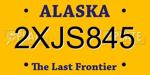 2XJS845 Alaska License Plate