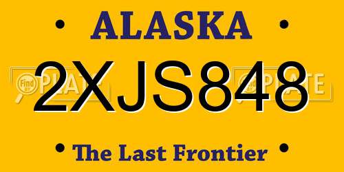 2XJS848 Alaska License Plate