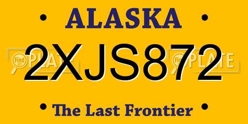 2XJS872 Alaska License Plate