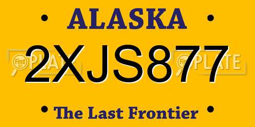 2XJS877 Alaska License Plate