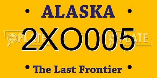 2XO005 Alaska License Plate
