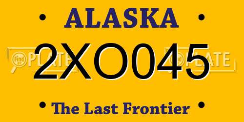 2XO045 Alaska License Plate