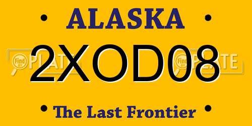 2XOD08 Alaska License Plate