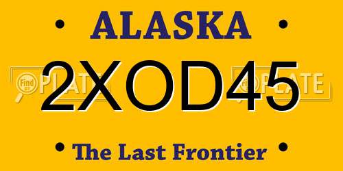 2XOD45 Alaska License Plate
