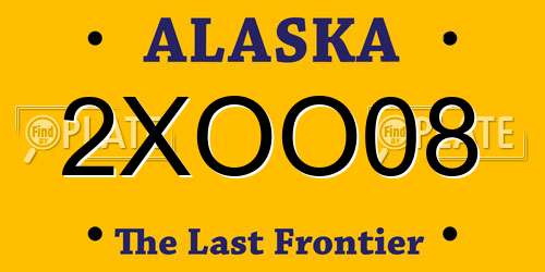 2XOO08 Alaska License Plate