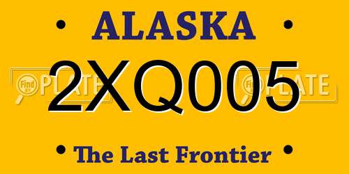 2XQ005 Alaska License Plate