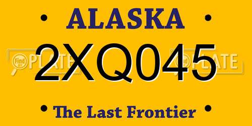 2XQ045 Alaska License Plate
