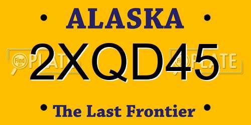 2XQD45 Alaska License Plate