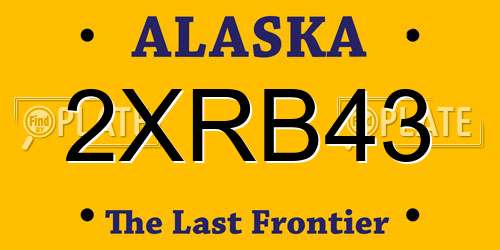 2XRB43 Alaska License Plate